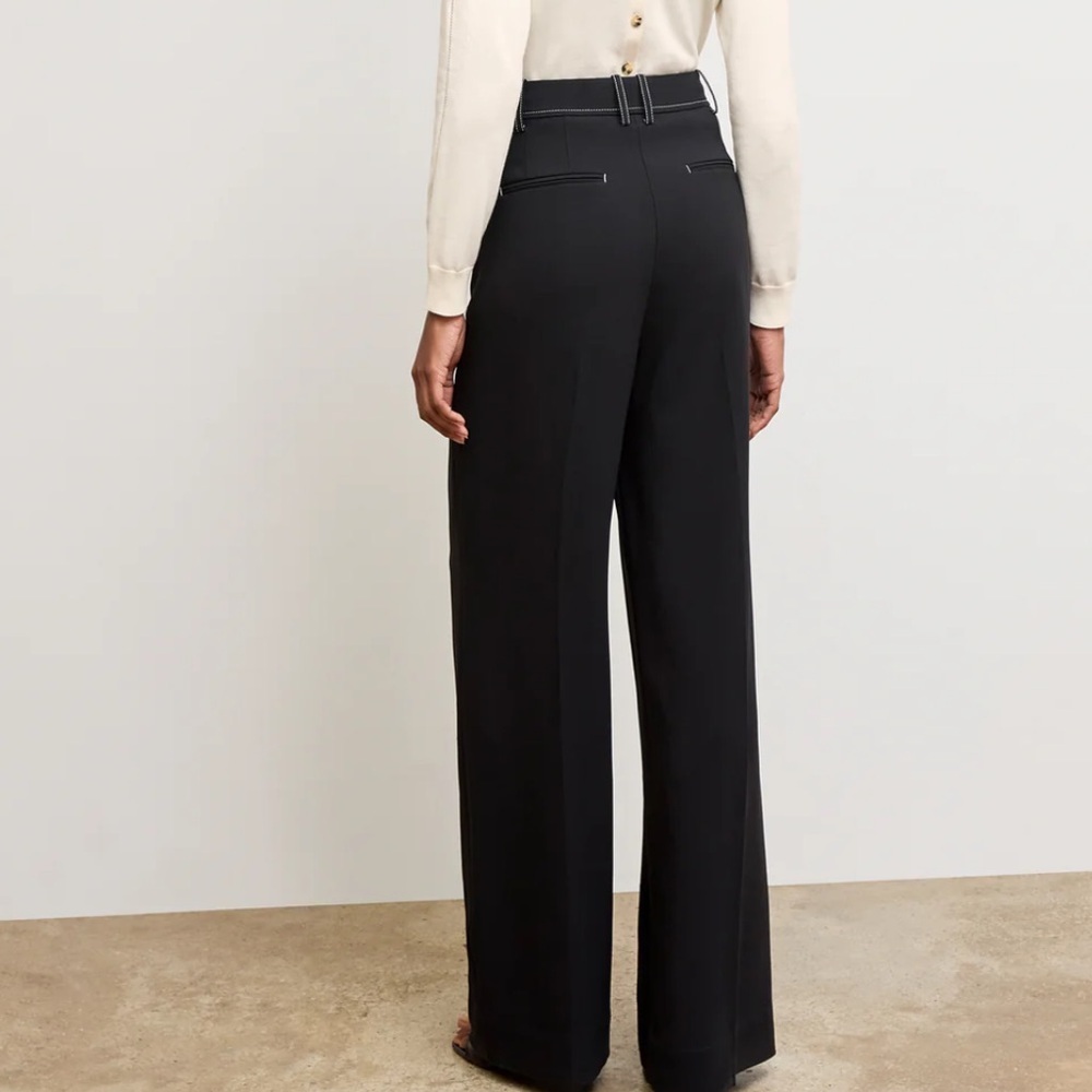 M.M. LaFleur The Bia Pleated Trouser - Everyday Crepe with Topstitch 14 NWT - Picture 4 of 7